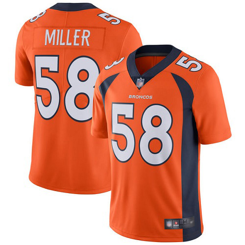 Men Denver Broncos #58 Von Miller Orange Team Color Vapor Untouchable Limited Player Football NFL Jersey->denver broncos->NFL Jersey